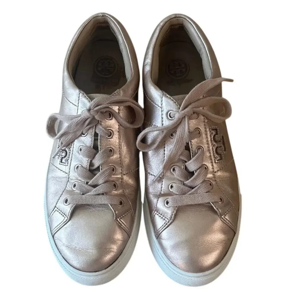 Tory Burch Amalia Rose Gold Metallic Sneakers 8